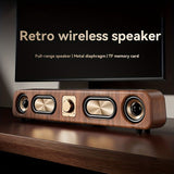 Wireless Speaker Portable Speaker Bluetooth Speaker Stereo Sound Subwoofer - Wood grain color - Size 01