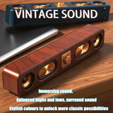 Wireless Speaker Portable Speaker Bluetooth Speaker Stereo Sound Subwoofer - Wood grain color - Size 01