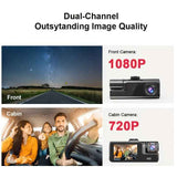 Dash Camera Car Camera Dual Lens Dash Cam 1080p Front Camera 720p Interior - Black - Size 01 In Australia - Darrahopens