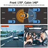 Dash Camera Car Camera Dual Lens Dash Cam 1080p Front Camera 720p Interior - Black - Size 01