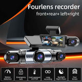 4-Camera Dash Cam 1080P Full-HD Dash Cam Car Dash Cam With 64GB Memory Card - Black - Size 01 In Australia - Darrahopens