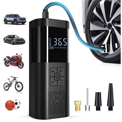 Black Portable Car Tire Inflator 150PSI Inflator Digital Tire Pressure Gauge LED In Australia - Darrahopens