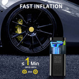 Black Portable Car Tire Inflator 150PSI Inflator Digital Tire Pressure Gauge LED In Australia - Darrahopens