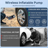 Black Portable Car Tire Inflator 150PSI Inflator Digital Tire Pressure Gauge LED