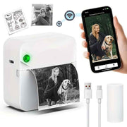 Portable Photo Printer Wireless Photo Printer Black And White Photo Printer - White - Size 01 In Australia - Darrahopens
