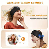 Wireless Sleep Headphones Headband Headphones Music Eye Mask Side Sleeper - Black - Size 001