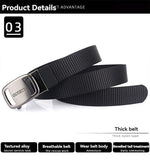 men's belt, outdoor sports belt, canvas belt, alloy automatic buckle, men's accessory, Australian belt, automatic belt men, casual belt, durable belt, travel belt - Brown - Size 120cm-47.2in