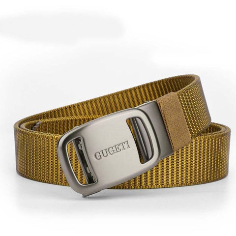 men's belt, outdoor sports belt, canvas belt, alloy automatic buckle, men's accessory, Australian belt, automatic belt men, casual belt, durable belt, travel belt - Brown - Size 150cm-59in In Australia - Darrahopens