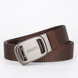 men's belt, outdoor sports belt, canvas belt, alloy automatic buckle, men's accessory, Australian belt, automatic belt men, casual belt, durable belt, travel belt - Khaki - Size 150cm-59in