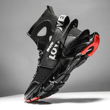 Men'S Casual Shoes Blade Style Shoes Breathable Sports Shoes Shock Absorbing - Black - Size 48