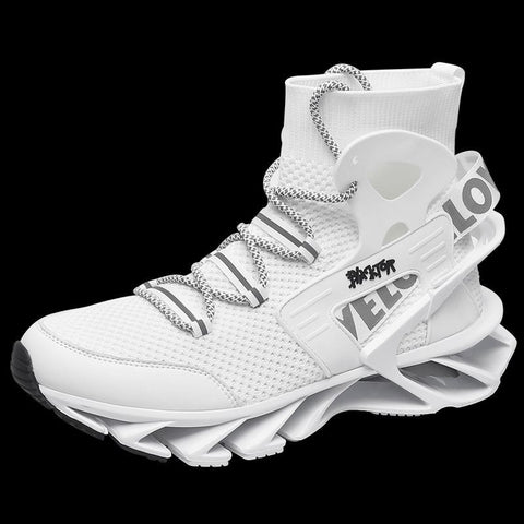 Men'S Casual Shoes Blade Style Shoes Breathable Sports Shoes Shock Absorbing - White - Size 41