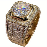 Men'S Gold Ring Diamond Stud Ring For Men Men'S Jewelry Australia Gold Plated - Gold - Size US-SIZE-13