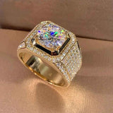 Men'S Gold Ring Diamond Stud Ring For Men Men'S Jewelry Australia Gold Plated - Gold - Size US-SIZE-8 In Australia - Darrahopens