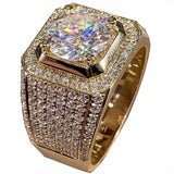 Men'S Gold Ring Diamond Stud Ring For Men Men'S Jewelry Australia Gold Plated - Gold - Size US-SIZE-8 In Australia - Darrahopens