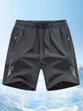 Men'S Athletic Shorts Gym Shorts Running Shorts Side Pocket Shorts Zippered - Cyan - Size S
