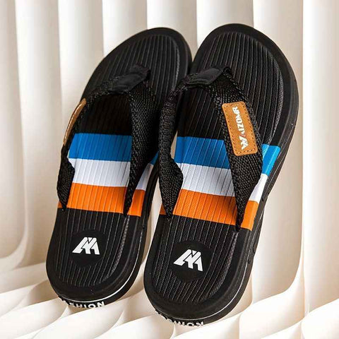 Men'S Flip-Flops Summer Sandals Thick-Soled Anti-Slip Anti-Odor Wear-Resistant - Black - Size 41 In Australia - Darrahopens