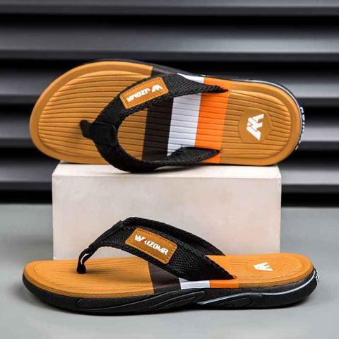 Men'S Flip-Flops Summer Sandals Thick-Soled Anti-Slip Anti-Odor Wear-Resistant - Khaki - Size 45 In Australia - Darrahopens