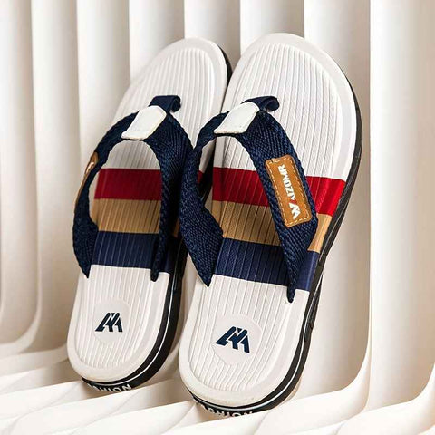 Men'S Flip-Flops Summer Sandals Thick-Soled Anti-Slip Anti-Odor Wear-Resistant - White - Size 39 In Australia - Darrahopens
