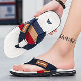 Men'S Flip-Flops Summer Sandals Thick-Soled Anti-Slip Anti-Odor Wear-Resistant - White - Size 40