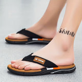Men'S Flip-Flops Summer Sandals Thick-Soled Anti-Slip Anti-Odor Wear-Resistant - White - Size 44