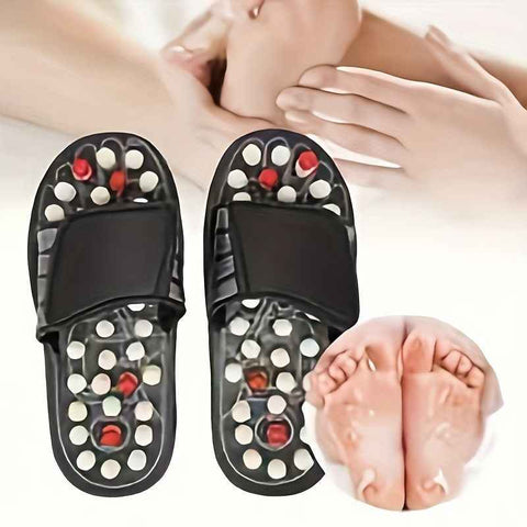 Japanese Acupressure Slippers Rotating Massage Slippers Reflexology Slippers - Black - Size 40 In Australia - Darrahopens
