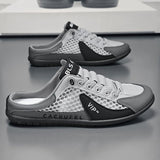 Men'S Casual Shoes Slip-On Shoes Semi-Slippers Anti-Slip Shoes Wear-Resistant - Gray - Size 41