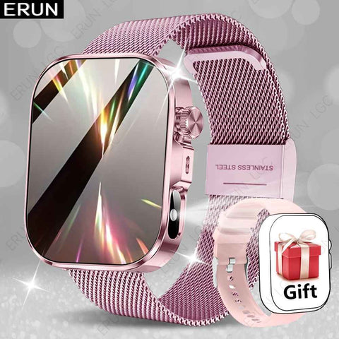Unisex Smart Watch Stainless Steel Strap Fitness Tracker Call Reminder Message - Pink - Size 01 In Australia - Darrahopens
