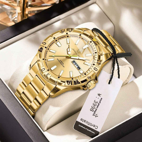 Men'S Watch Stainless Steel Watch Blue Dial Watch Water-Resistant Watch - 959 Golden - Size 01 In Australia - Darrahopens