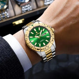 Men'S Watch Stainless Steel Watch Blue Dial Watch Water-Resistant Watch - 959 gold silver blue - Size 01