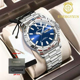 Men'S Watch Stainless Steel Watch Blue Dial Watch Water-Resistant Watch - 959 Gold, Silver, Green - Size 01 In Australia - Darrahopens