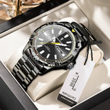 Men'S Watch Stainless Steel Watch Blue Dial Watch Water-Resistant Watch - 959 gold silver - Size 01