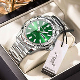Men'S Watch Stainless Steel Watch Blue Dial Watch Water-Resistant Watch - 959Silver Green - Size 01 In Australia - Darrahopens