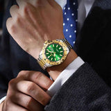 Men'S Watch Stainless Steel Watch Blue Dial Watch Water-Resistant Watch - 959Silver Green - Size 01 In Australia - Darrahopens
