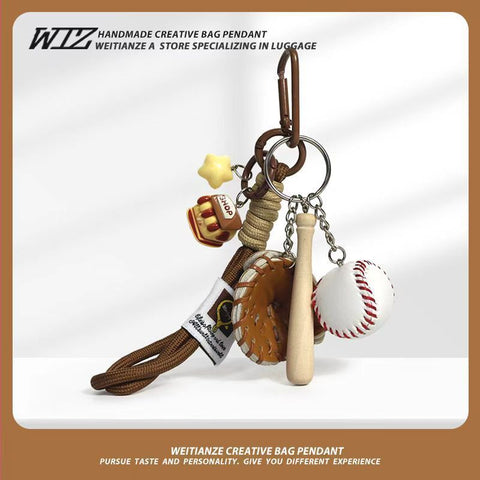 Miu-Style Baseball-Themed Couple Bag & Key Chain - baseball - Size 1 In Australia - Darrahopens