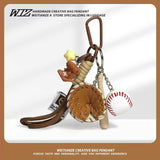 Miu-Style Baseball-Themed Couple Bag & Key Chain - baseball - Size 4