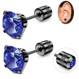 White Synthetic Diamond Earrings Embossed Floral Pattern Stud Earrings - Blue - Size 01 In Australia - Darrahopens