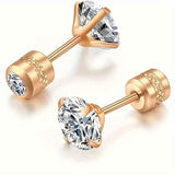 White Synthetic Diamond Earrings Embossed Floral Pattern Stud Earrings - Blue - Size 01 In Australia - Darrahopens