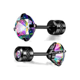 White Synthetic Diamond Earrings Embossed Floral Pattern Stud Earrings - Blue - Size 01 In Australia - Darrahopens