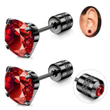 White Synthetic Diamond Earrings Embossed Floral Pattern Stud Earrings - Rainbow - Size 01