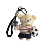 teddy bear keychain, soccer keychain, striped t-shirt keychain, car keychain, bag charm, plush keychain, sports accessory, gift for soccer fans, trendy keychain, cute keyring - Yellow - Size 1 In Australia - Darrahopens