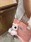 West Highland White Terrier keychain, ice-cream bag charm, plush puppy accessory, cute dog keychain, Australian gift, scribbled puppy plush - black and pink - Size 1