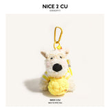 West Highland White Terrier keychain, ice-cream bag charm, plush puppy accessory, cute dog keychain, Australian gift, scribbled puppy plush - Pink - Size 1
