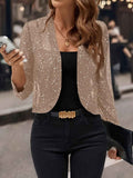 Sparkly Women'S Jacket Sheer Jacket Women'S Outerwear Fashion Jacket Glamorous - Navy - Size L In Australia - Darrahopens