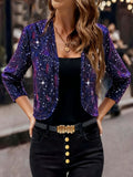 Sparkly Women'S Jacket Sheer Jacket Women'S Outerwear Fashion Jacket Glamorous - Navy - Size S In Australia - Darrahopens