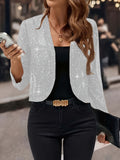 Sparkly Women'S Jacket Sheer Jacket Women'S Outerwear Fashion Jacket Glamorous - Pink - Size L In Australia - Darrahopens