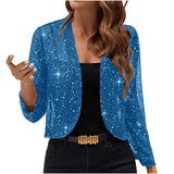 Sparkly Women'S Jacket Sheer Jacket Women'S Outerwear Fashion Jacket Glamorous - White - Size L