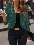 Sparkly Women'S Jacket Sheer Jacket Women'S Outerwear Fashion Jacket Glamorous - White - Size XXL