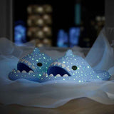 Ladies Shark Slippers Glowing Glitter Slippers Quick-Dry Slippers Non-Slip EVA - Black - Size 42 In Australia - Darrahopens