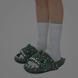 Ladies Shark Slippers Glowing Glitter Slippers Quick-Dry Slippers Non-Slip EVA - Black - Size 43