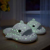 Ladies Shark Slippers Glowing Glitter Slippers Quick-Dry Slippers Non-Slip EVA - Pink - Size 39 In Australia - Darrahopens